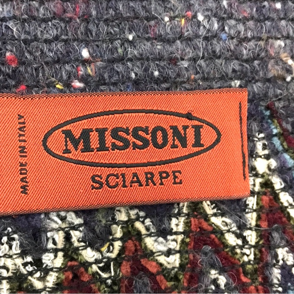 Missoni Dark Multicolor Zigzag Pattern Scarf - image 8
